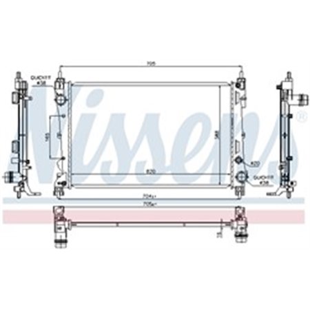 617854 Radiator, engine cooling NISSENS