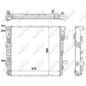 NRF 53895 Mootoriradiaator (bez ramy) MERCEDES VARIO OM602.984/OM602.985 09