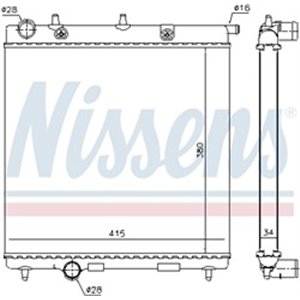 NISSENS 63505 - Engine radiator fits: DS DS 3; CITROEN C2, C2 ENTERPRISE, C3 AIRCROSS II, C3 I, C3 II, C3 III, C3 PLURIEL, C4 CA