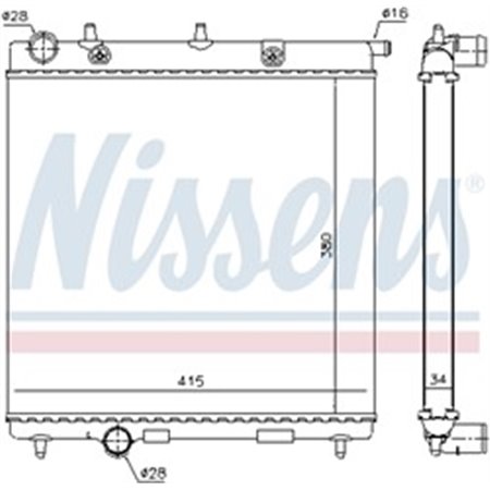 NISSENS 63505 - Motorkylare passar: DS DS 3 CITROEN C2, C2 ENTERPRISE, C3 AIRCROSS II, C3 I, C3 II, C3 III, C3 PLURIEL, C4 CA