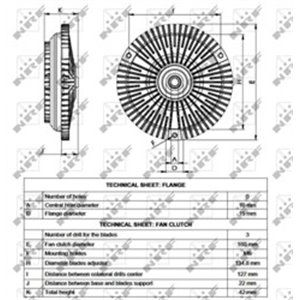 NRF 49540 - Fan clutch fits: MERCEDES SPRINTER 2-T (B901, B902), SPRINTER 3-T (B903), SPRINTER 4-T (B904) 2.9D 02.95-05.06