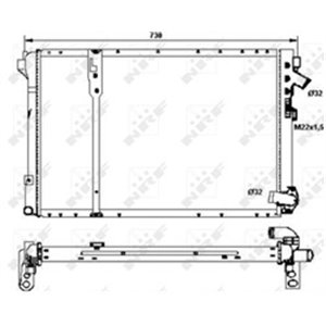 NRF 58060 Mootori radiaator sobib: RENAULT ESPACE III, LAGUNA I 2.2D 03.96 