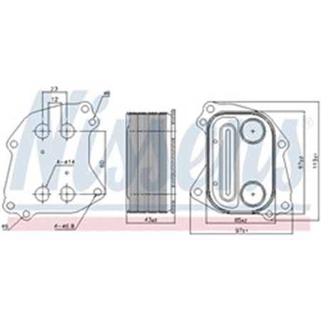 90963 Oil Cooler, engine oil NISSENS