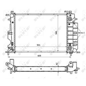 NRF 53873 Mootori radiaator sobib: SAAB 9 3, 900 II 2.0/2.5 07.93 08.03