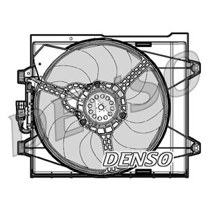 DENSO DER09046 - Radiator fan (with housing) fits: FIAT 500 1.2/1.3D/1.4 07.07-