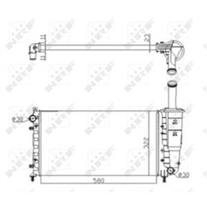 NRF 53601A Mootori radiaator (Manuaalne) sobib: FIAT PUNTO 1.2/1.2CNG 09.99 