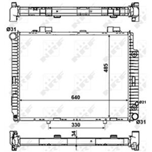 NRF 58159 Mootori radiaator (Automaatne) sobib: MERCEDES C (W202), C T MODE