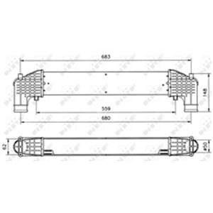 NRF 30108A - Intercooler fits: FORD GALAXY I, GALAXY MK I; SEAT ALHAMBRA; VW SHARAN 1.8/1.9D/2.0 03.95-03.10