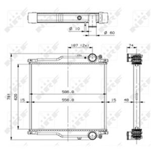 NRF 509767 - Engine radiator (no frame) fits: RVI MIDLUM DXi5/DXi7 05.06-