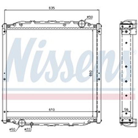 62877A Radiator, engine cooling NISSENS