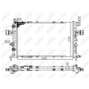 NRF 58178A Mootori radiaator (Automaatne/Manuaalne) sobib: OPEL ASTRA G, ZAF