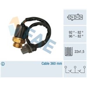 FAE 37870 - Radiator fan thermostatic switch fits: RENAULT 21, 25, ESPACE I, ESPACE II 2.0-2.5 04.84-12.96