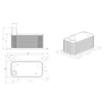 31835 Oil Cooler, engine oil NRF