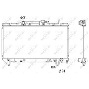 NRF 517590 Mootori radiaator sobib: TOYOTA CARINA E VI 2.0 04.92 09.97