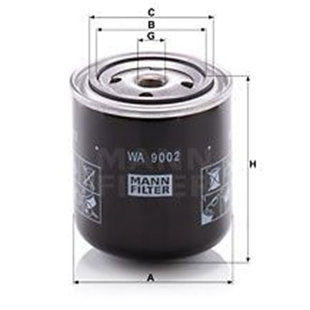 MANN-FILTER WA 9002 - Coolant filter fits: DAF CF, CF 85, XF 105, XF 106 1DB2022-1NA06-PX-7239 10.05-