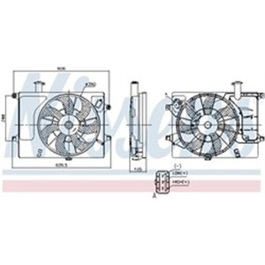 NISSENS 85897 - Radiator fan (with housing) fits: HYUNDAI ELANTRA V, I30; KIA CEE'D, CERATO III, PRO CEE'D 1.4-2.0 09.10-