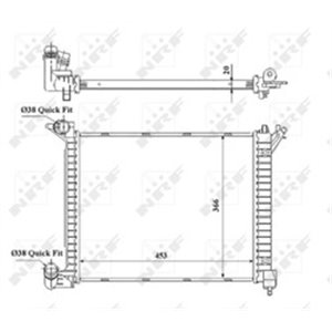 NRF 53841 Mootori radiaator sobib: MINI (R50, R53) 1.4D 06.03 09.06