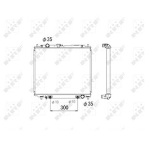 NRF 53810 Mootori radiaator sobib: MITSUBISHI PAJERO II 2.8D 06.94 10.99