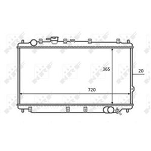 NRF 59082 - Engine radiator (Manual) fits: KIA CARENS I, CARENS II, SEPHIA, SHUMA, SHUMA I, SHUMA II 1.5/1.6/1.8 09.93-