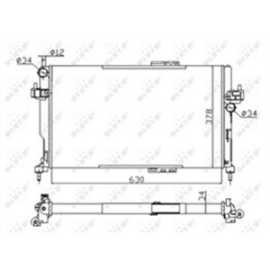 NRF 58282A - Engine radiator (Manual) fits: OPEL COMBO TOUR, COMBO/MINIVAN, CORSA C 1.7D 09.00-