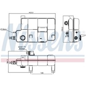 NIS 996260 Coolant expansion tank (with level sensor) fits: IVECO DAILY LINE
