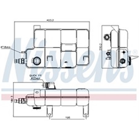 NIS 996260 Coolant expansion tank (with level sensor) fits: IVECO DAILY LINE