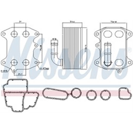 91272 Oil Cooler, engine oil NISSENS