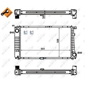 NRF 56128 Mootori radiaator (lihtsalt paigaldatav) sobib: BMW 5 (E34), 7 (E