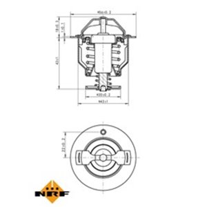 NRF 725119 - Cooling system thermostat (82°C) fits: VOLVO S40 I, V40; CITROEN C4 AIRCROSS; DAEWOO LUBLIN II; HYUNDAI GALLOPER II