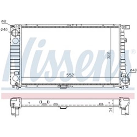 NIS 60744A Mootori radiaator sobib: BMW 5 (E34), 7 (E32), Z1 2.5/3.0/3.4 06.