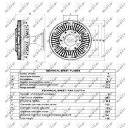 49145 Сцепление, вентилятор радиатора NRF