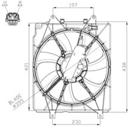 NRF 47934 Radiator fan fits: HONDA CR V IV, CR V V 1.5/2.4 09.15 