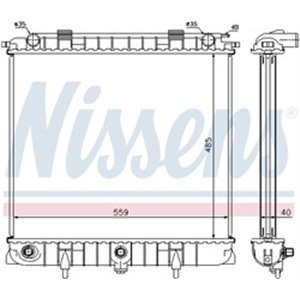 NIS 64309 Mootori radiaator sobib: LAND ROVER RANGE ROVER II 2.5D 07.94 03.