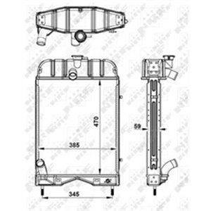 NRF 52145 Mootoriradiaator (z ramą) MASSEY FERGUSON 100 133/135/140 (3 CYL)