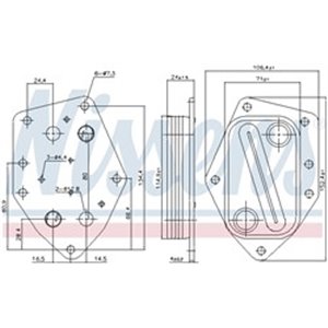 NISSENS 91296 - Oil radiator fits: ALFA ROMEO MITO; FIAT 500, 500 C, 500L, PANDA, PUNTO; LANCIA YPSILON 0.9/0.9CNG 05.11-