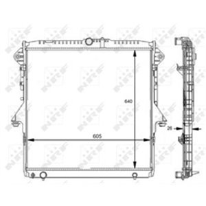 NRF 59074 Mootori radiaator sobib: FORD RANGER 2.2D/2.5/3.2D 04.11 