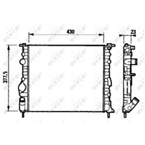 NRF 58192 - Engine radiator fits: NISSAN KUBISTAR; RENAULT CLIO II, KANGOO, KANGOO EXPRESS 1.0/1.2 08.97-