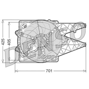 DENSO DER09100 - Radiator fan (with housing) fits: FIAT DOBLO, DOBLO CARGO 1.3D-2.0D 01.10-
