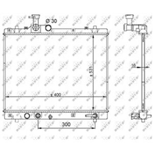 NRF 59208 Mootori radiaator (Automaatne) sobib: SUZUKI SWIFT IV 1.2/1.3D 10