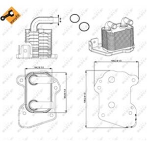 NRF 31345 Oil cooler (with gaskets with seal) fits: OPEL ASTRA H, ASTRA H 