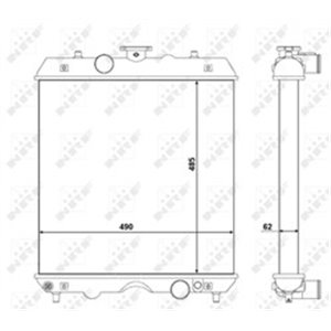 NRF 54102 Mootoriradiaator (z ramą) KUBOTA VT3600T