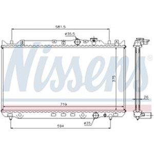 NIS 62482A Mootori radiaator sobib: MAZDA 626 IV 2.0D 10.92 04.97