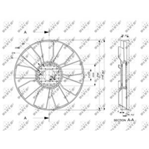 NRF 49865 - Radiator fun (diameter 755 mm, number of blades 9) fits: MAN E2000 D2840LF21-E2866DF01 05.00-