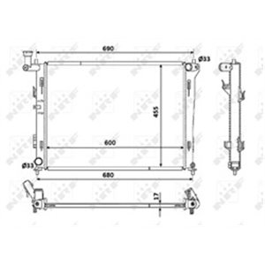 NRF 53821 Mootori radiaator sobib: HYUNDAI ELANTRA IV, I30 1.4/1.6/2.0 06.0