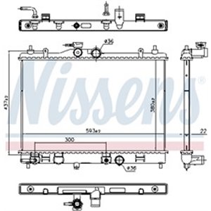 NIS 606273 Mootori radiaator (Automaatne) sobib: NISSAN TIIDA 1.6 09.07 12.1