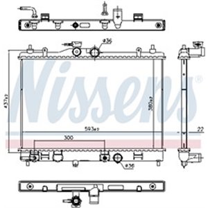 NISSENS 606273 - Engine radiator (Automatic) fits: NISSAN TIIDA 1.6 09.07-12.12