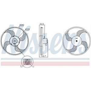 NIS 85928 Radiaatori ventilaator sobib: RENAULT CLIO III, MODUS, TWINGO II,