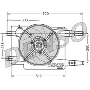 DENSO DER01017 - Radiator fan (with housing) fits: ALFA ROMEO 164, 166 2.0/2.5/3.0 06.87-06.07
