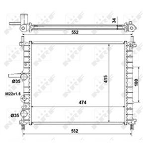 NRF 53227 Mootori radiaator sobib: FIAT BRAVA, BRAVO I, MAREA, MULTIPLA 1.2