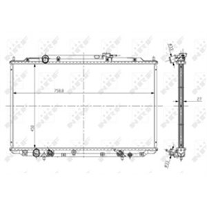 NRF 56051 Mootori radiaator sobib: HONDA ODYSSEY 3.5 09.05 